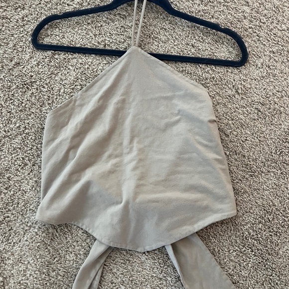 Lovers + Friends Cream Tan Asymmetrical Crop Tank - Picture 4 of 6